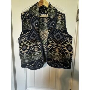 Fiorlini International Womens Southwestern Tapestry Cropped Vest Vintage‎ Sz M